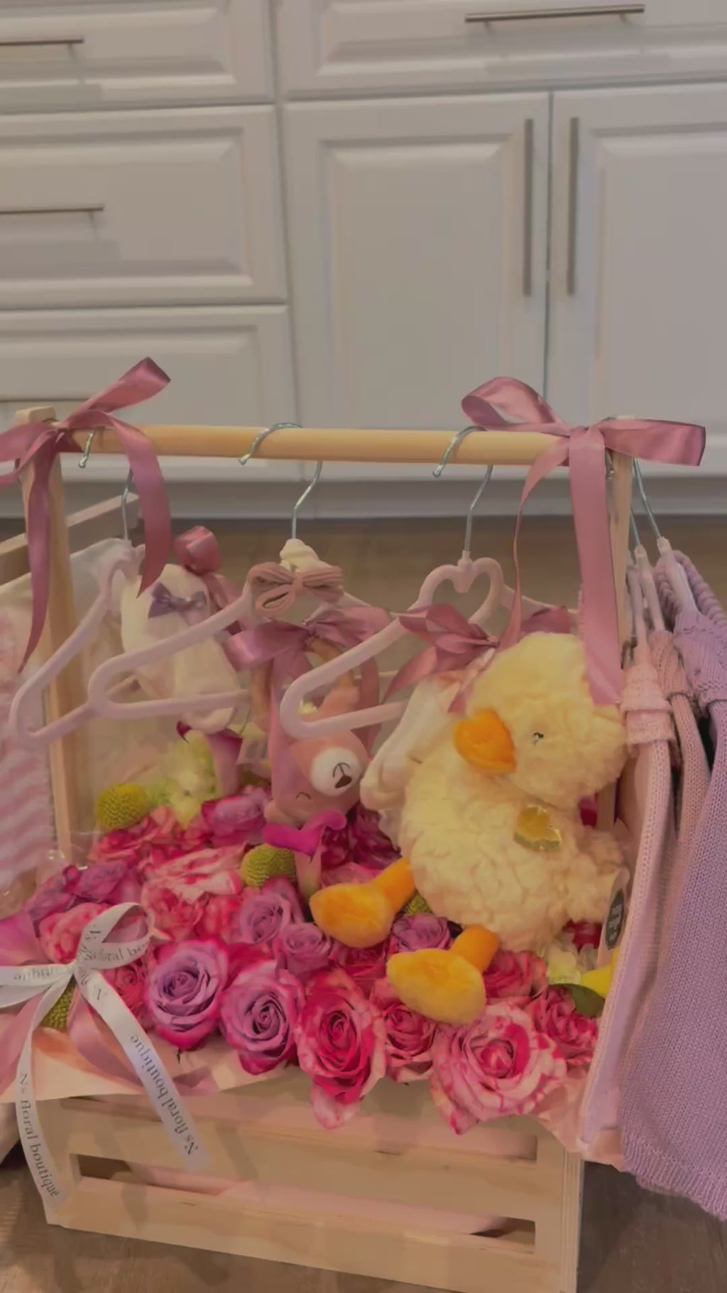 Baby girl blooming basket